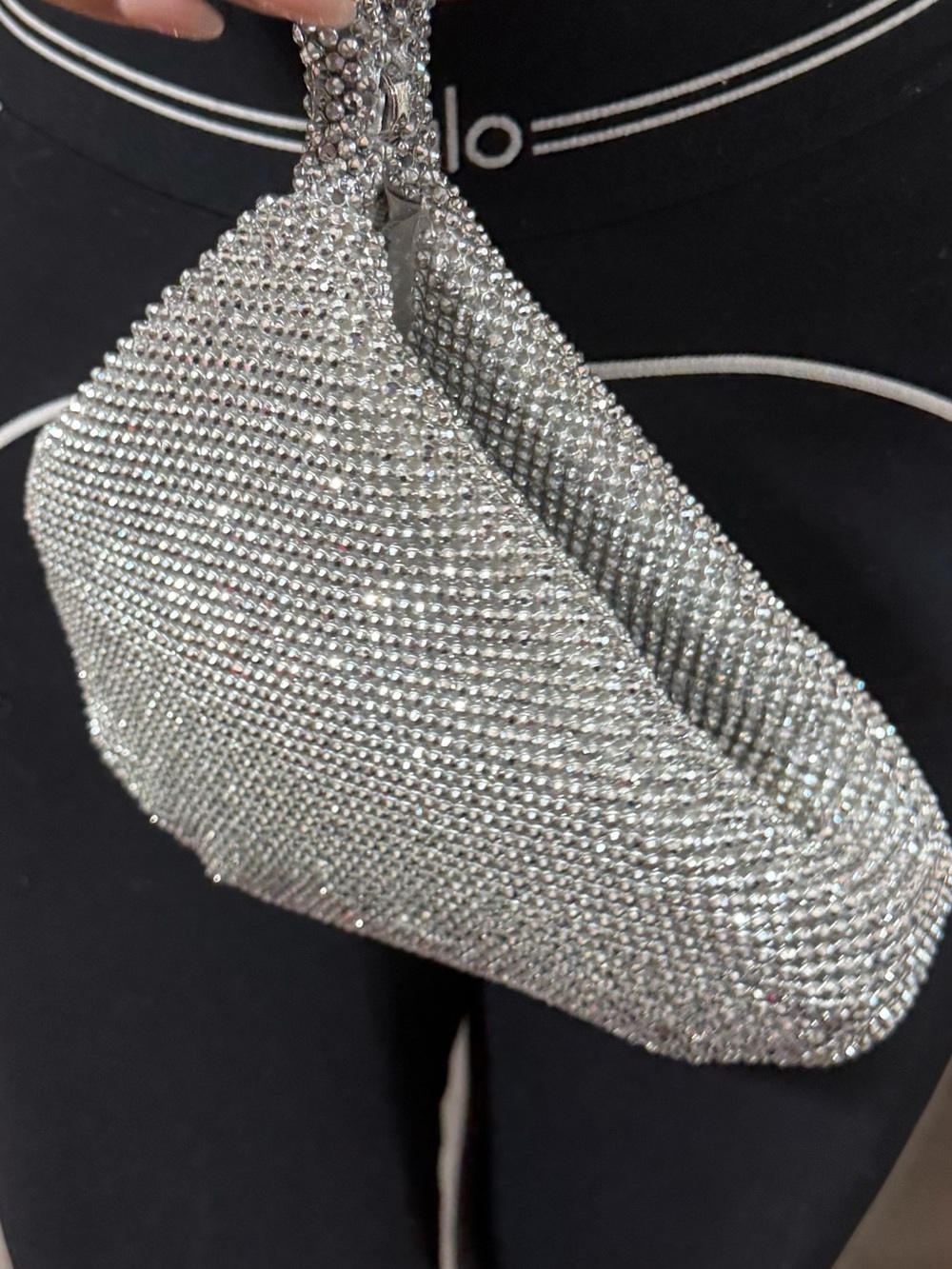 Silver Sequin Evening Shoulder Bag - Sparkling Silver Women's Bag